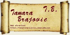Tamara Brajović vizit kartica